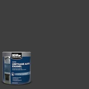 1 qt. #AE-54 Molten Black Satin Enamel Urethane Alkyd Interior/Exterior Paint