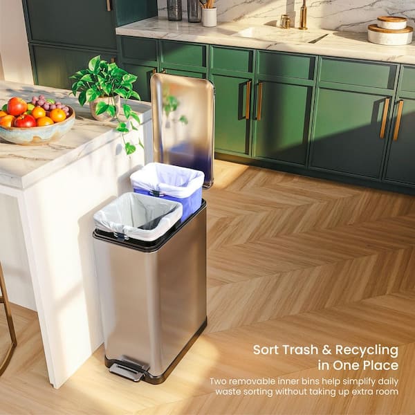 【49%引】泡2本 YARDEN & Tarlant シャンパン Home Zone Living 13.2 Gal. Stainless Steel Step-On Kitchen Trash