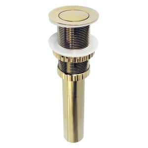 Coronet Push Pop-Up Bathroom Sink Drain in Polished Brass without Overflow