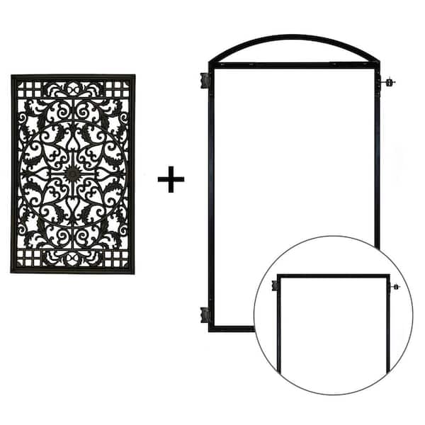 EZ Install 8-Standard Fence Board Arched Pro Gate Frame with One 15 in. x 24 in. Rectangle Gate Insert