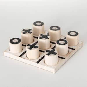 9.5 in. x 9.5 in. Wood Block Tic Tac Toe Game