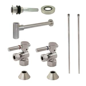 Trimscape Modern Plumbing Sink Trim Kit 1-1/4 in. Brass with Bottle Trap and Overflow Drain in Brushed Nickel