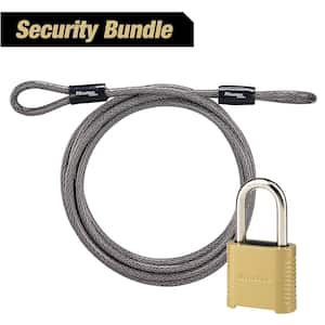 15 ft. Looped End Steel Cable with Resettable Outdoor Combination Lock (Bundle Pack)