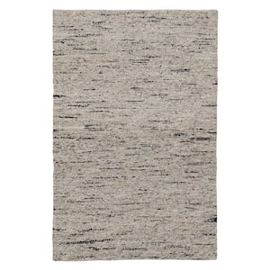 Andrew Charcoal 8 ft. x 10 ft. Solid Hand-Woven Wool Blend Rectangle Area Rug