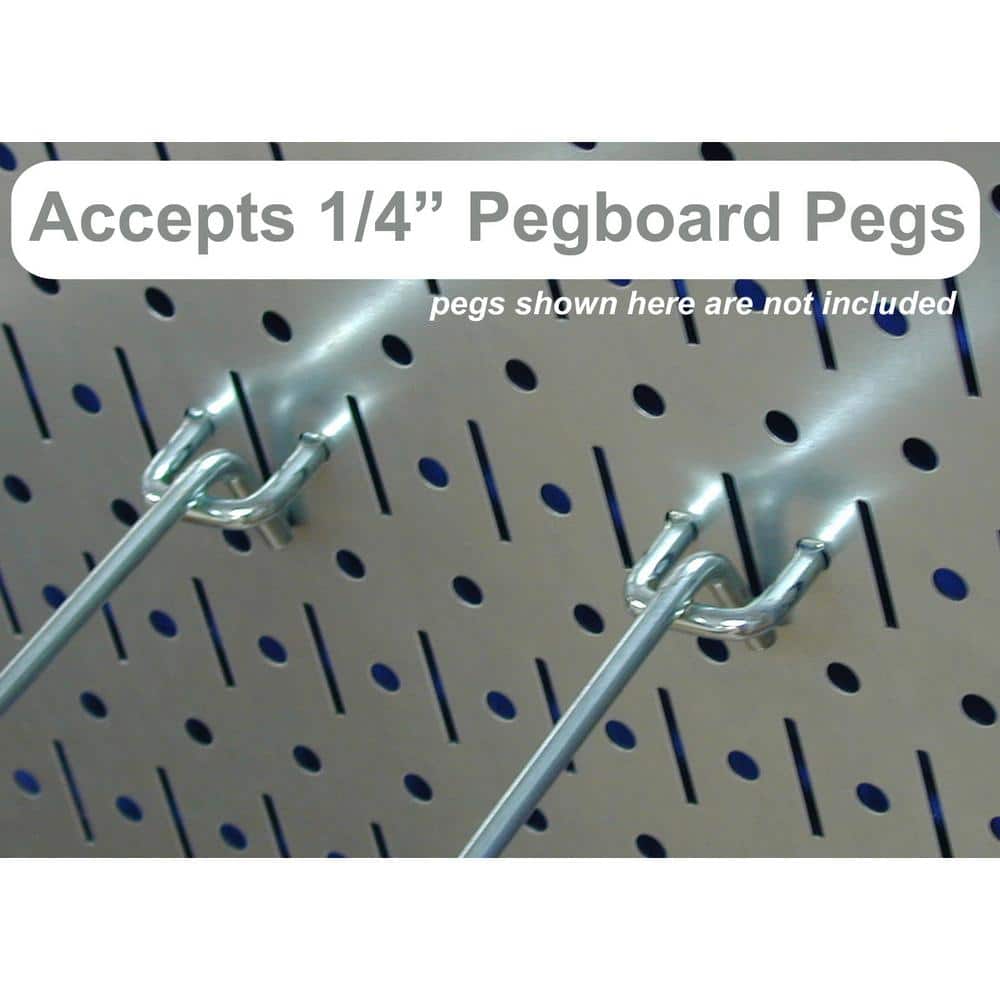 Green Metal Pegboard Pantry Organizer with White Hooks, 32-inch