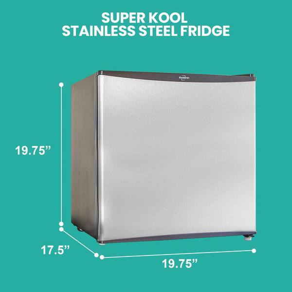 Koolatron Stainless Steel Compact Fridge with Freezer, 4.4' Cubic
