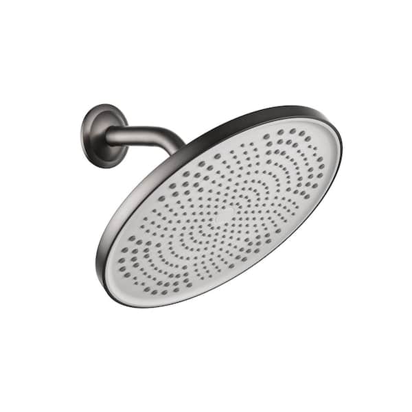 Flynama 1-Spray Patterns 1.8 GPM 10 in. Wall Mount Rain Fixed Shower Head in Bronze