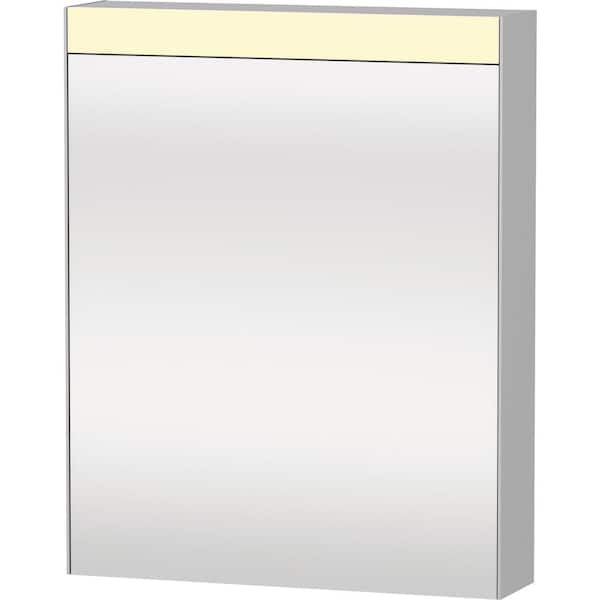 Light and Mirror 24 in. W x 29.875 in. H White Surface Mount Medicine Cabinet