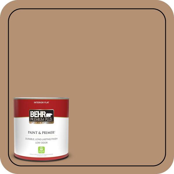 BEHR PREMIUM PLUS 1 qt. #S240-5 Poncho Flat Low Odor Interior Paint & Primer