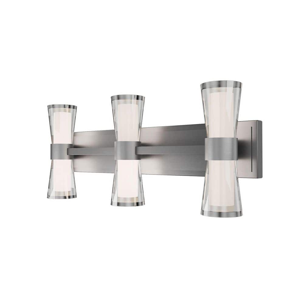 Hourglass 24 in. 1-Light Brushed Nickel Integrated LED Vanity Light/ Wall Sconce Selectable 4CCT 2700K-3000K-3500K-4000K price history on PriceWatchPro
