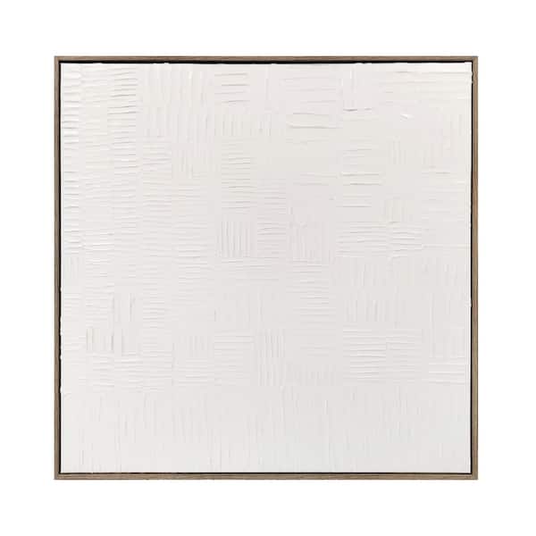 White Framed Abstract Canvas Art Print 1.25 in. x 30 in.
