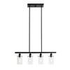 Hampton Bay Regan 4-Light Espresso Industrial Linear Chandelier with Glass Shades, Industrial Linear Kitchen Pendant Light HD4969A