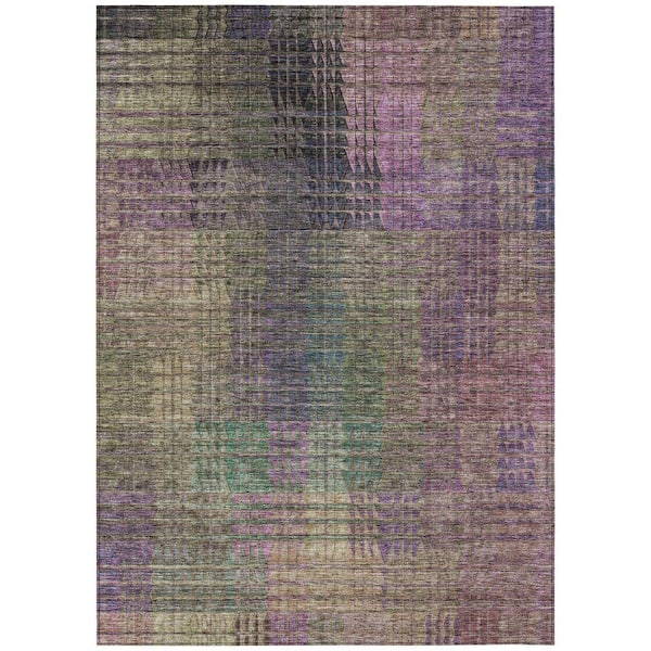 Chantille Machine Washable Indoor/Outdoor Abstract ACN828 Plum 10 ft. x 14 ft. Area Rug