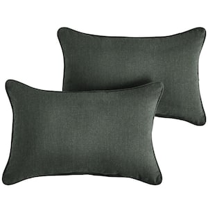 Sunbrella Cast Ivy Rectangle Indoor/Outdoor Lumbar Pillow (2-Pack)