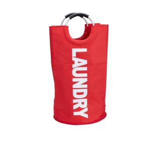 Red Collapsible Fabric Laundry Hamper Basket with Handles