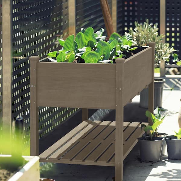 VEIKOUS 47 in. W x 23 in. D x 33 in. H Brown Cedar Raised