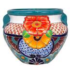 Trendspot 16 in. Blue Talavera Cantina Ceramic Planter CR10844-14D - The  Home Depot