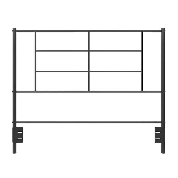 REALROOMS Praxis Metal Headboard, Full/Queen, Black