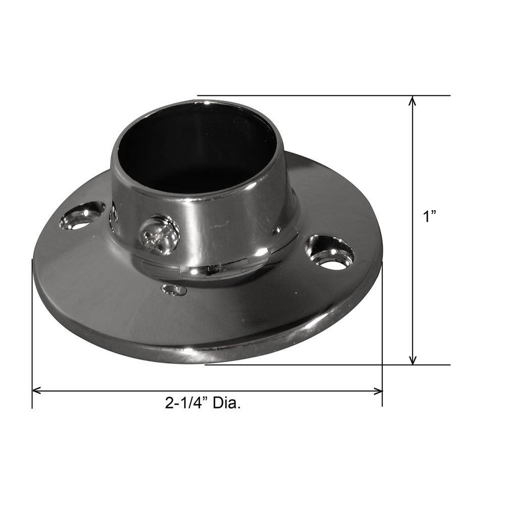 Polished Nickel Heavy Round Shower Rod Flange
