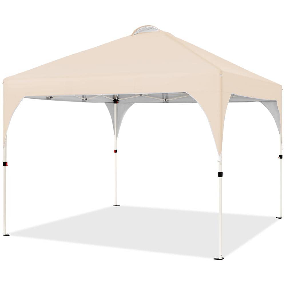10 ft. x 10 ft. Outdoor Pop-Up Canopy Camping Tent for Garden Patio Park Market Beige price history on PriceWatchPro