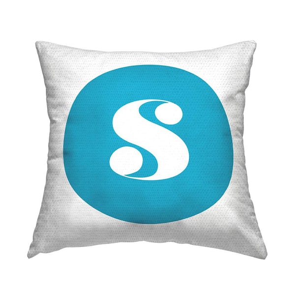 Stupell Industries Blue Initial S Square Outdoor Throw Pillow
