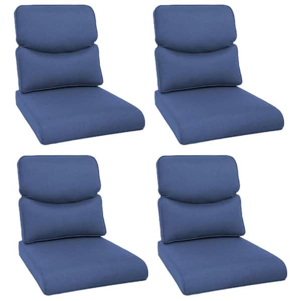 Gymojoy 22 in. x 25 in. 8-Piece Deep Seating Outdoor Lounge Chair Replacement Cushion and Back Pillow in Blue