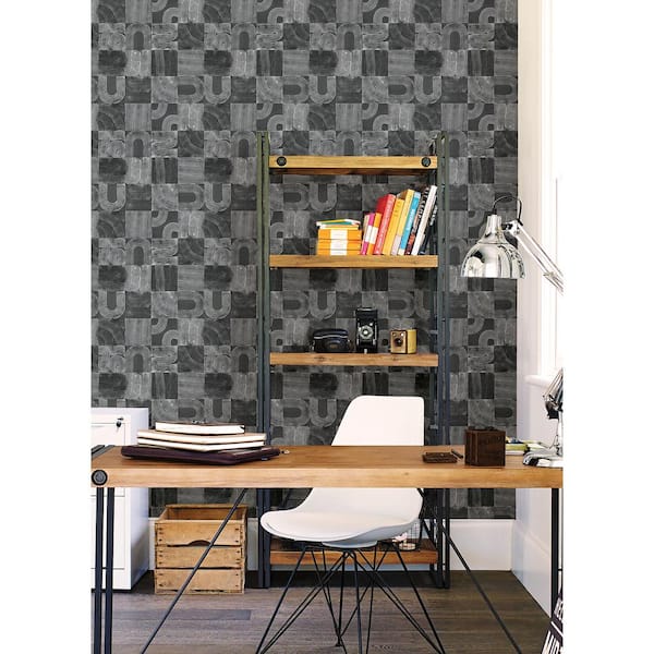 Black Vaughn Geometric Peel and Stick Wallpaper