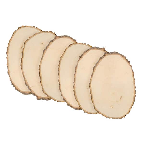 Walnut Hollow 1 in. x 11 in. x 11 in. Basswood Large Round Live Edge Project Panel (6-pack)