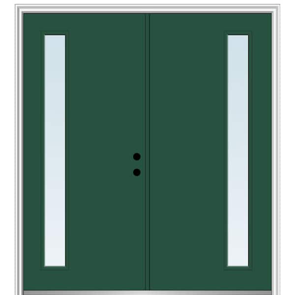 MMI Door 72 in. x 80 in. Viola Left Hand Inswing 1-Lite Clear Low-E Painted Fiberglass Smooth Prehung Front Door