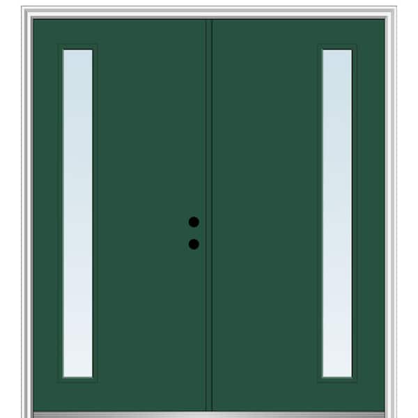 MMI Door 60 in. x 80 in. Viola Left Hand Inswing 1-Lite Clear Low-E Painted Fiberglass Smooth Prehung Front Door