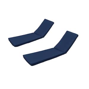 2-Pieces Set Patio Outdoor Lounge Chair Seat Cushion-Navy Blue