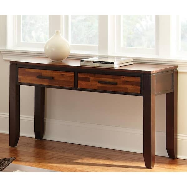 Cherry wood console table with deals drawers