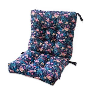 Vera Bradley 21 in. W x 19 in. D x 22.5 in. H x 5 in. Thick Patio Chair Cushion in Flamingo Garden