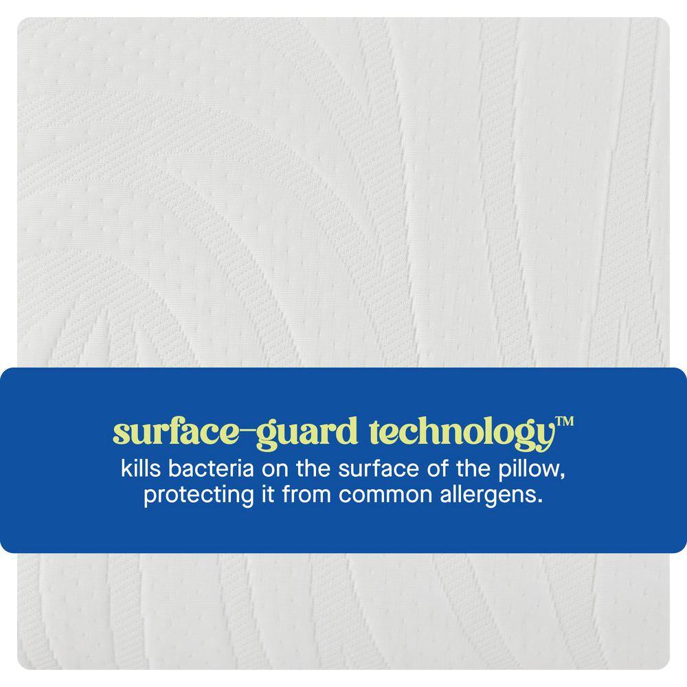 White Contour Memory Foam Pillow with Cooling Cover