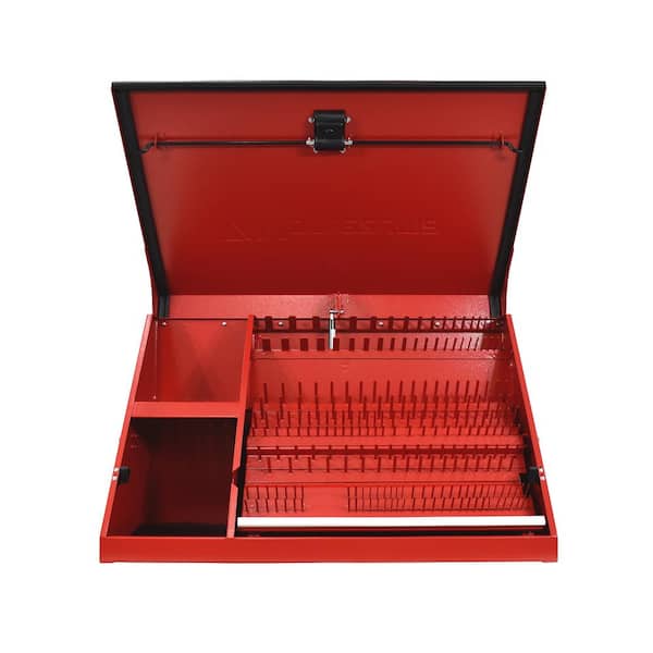 Montezuma 37 in. W x 18 in. D Portable Red Triangle Top Tool Chest for Sockets, Wrenches and Screwdrivers