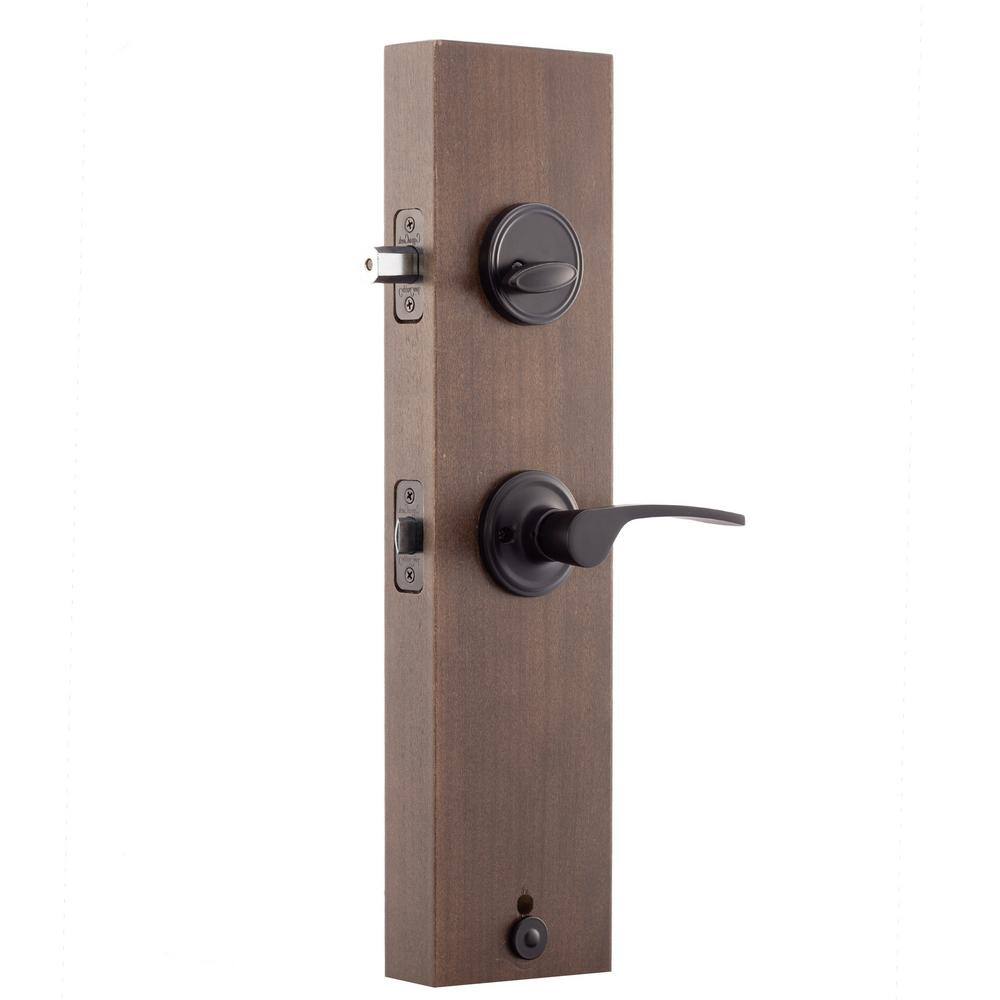 Black Single Cylinder Deadbolt with Lever Handle