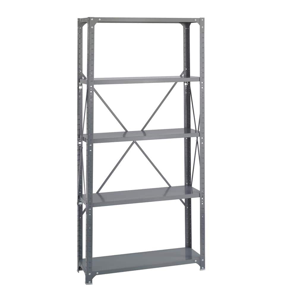 Gray Heavy Duty Steel 5-Shelf Industrial Shelving Unit