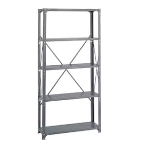 Gray 5-Tier Heavy Duty Steel Industrial Shelving Unit (36 in. W x 75 in. H x 12 in. D)