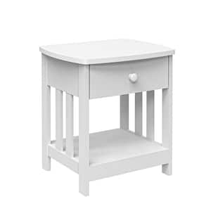 18.9 in. W x 15.75 in. D x 20 in. H White Linen Cabinet with Side Table, Nightstand and 1-Drawer