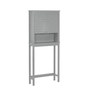 Madison 27.5 in. W x 63.75 in. H x 7.75 in. D Gray Over-the-Toilet Storage