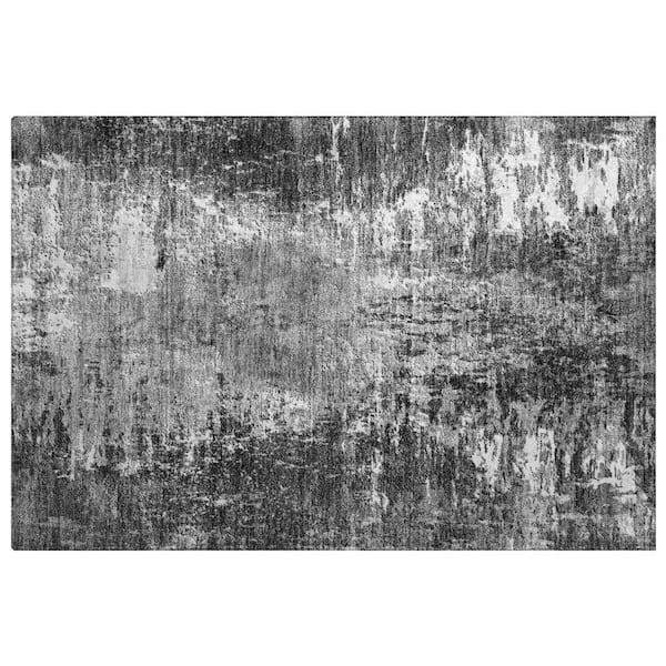 Dream Shag Premium Machine Washable Abstract ADS718 Gray 2 ft. x 3 ft. Accent Rug