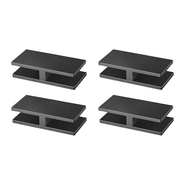 VEVOR Glass Clamp 4-PCS Railing Bracket 0.8 in. H x 2 in. W Black 304 Stainless Steel for 0.31 to 0.47 in. Stair Railing Kit
