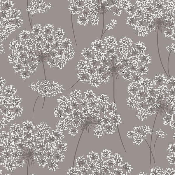 NuWallpaper 30.75 sq. ft. Angelica Grey Peel and Stick Vinyl Wallpaper