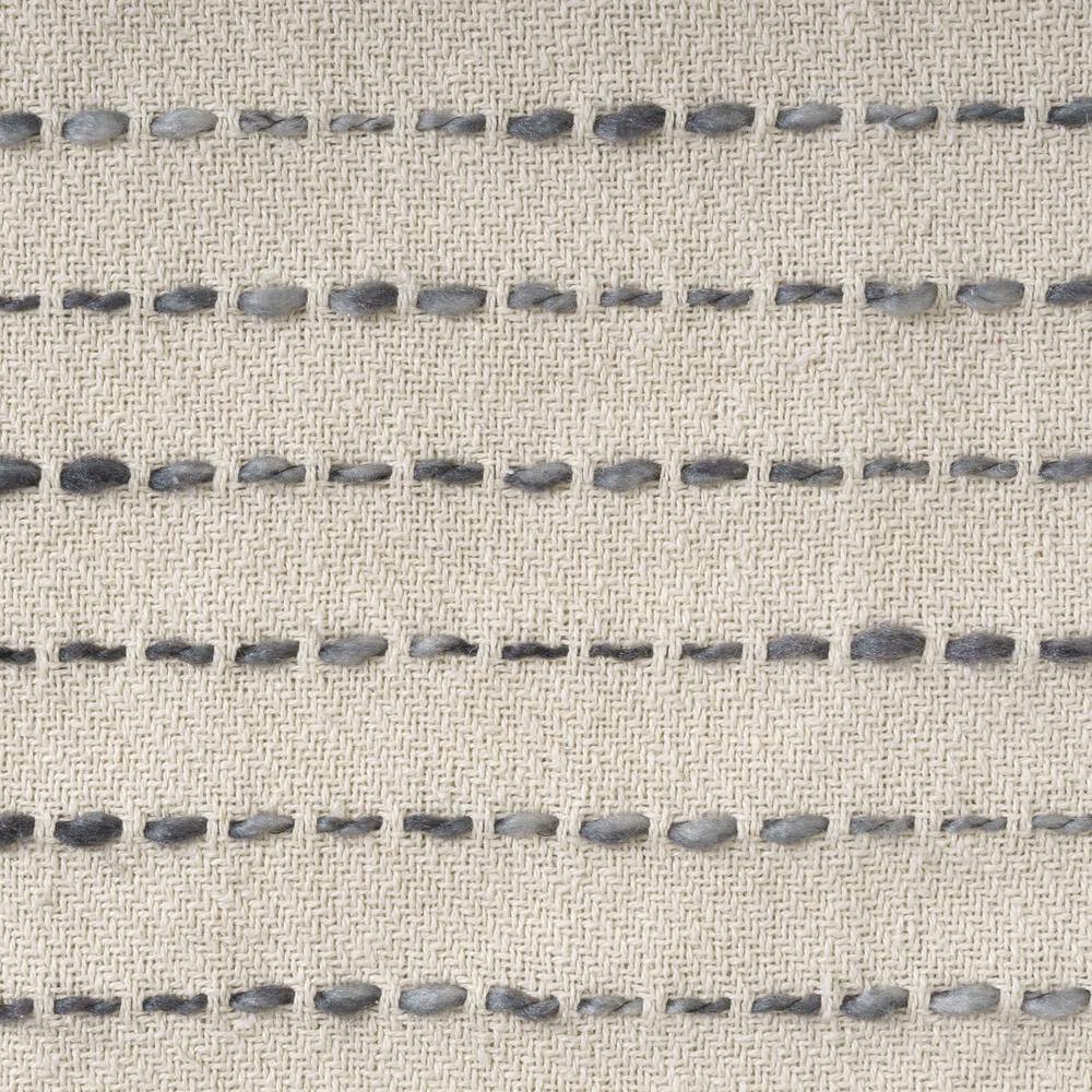 Black and Ivory Cotton Blend Tassel Throw Pillow