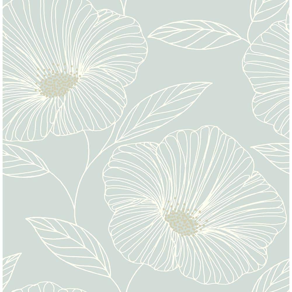 Mythic Seafoam Floral Seafoam Wallpaper Sample price history on PriceWatchPro