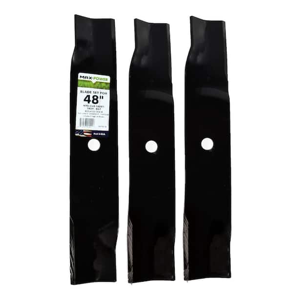 MaxPower 3 High Lift Blades for Many 48 in. Cut MTD, Cub Cadet, Troy-Bilt Mowers Replaces OEM #'s 02005017, 742-04417, 942-04417