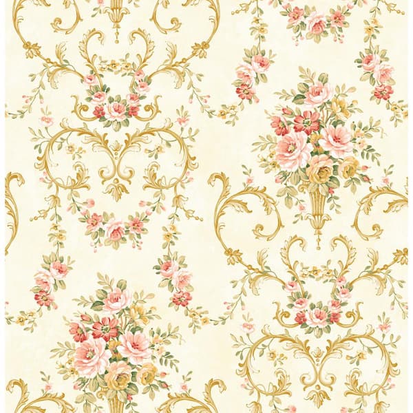 SK Filson Eliza Peach Bouquet Wallpaper