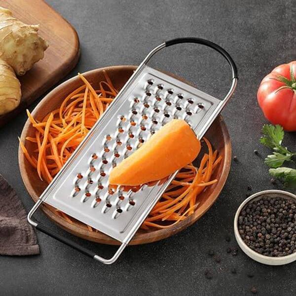 Lynzavix Flat Stainless Steel Cheese Grater Handheld Silver