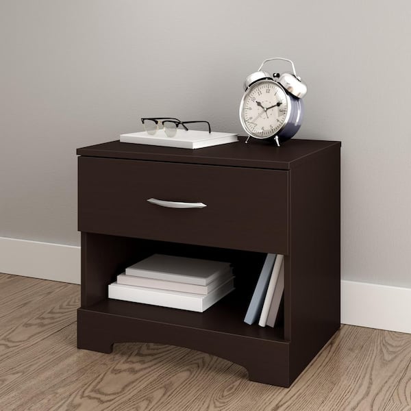 South Shore Step One 1-Drawer Nightstand in Chocolate