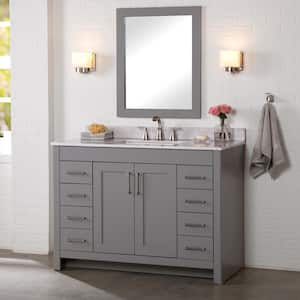 Westcourt 49 in. W x 22 in. D x 39 in. H Single Sink  Bath Vanity in Sterling Gray with Pulsar  Stone Composite Top